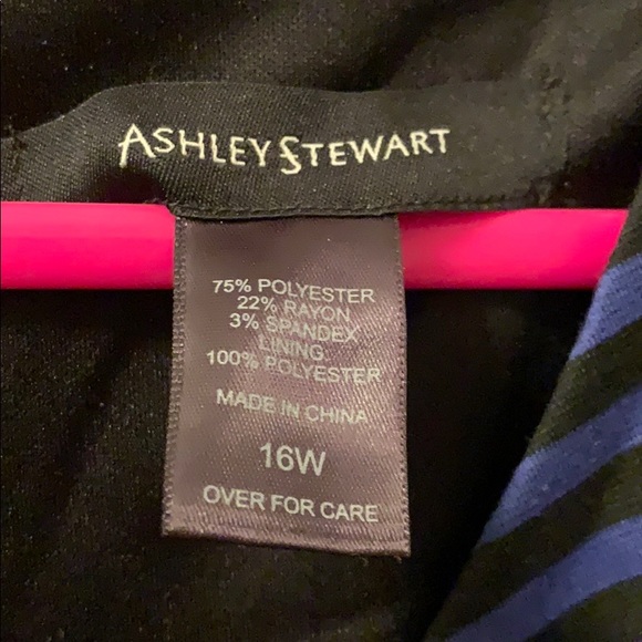 Blue/Black Striped Top with Black Bottom - Picture 3 of 5